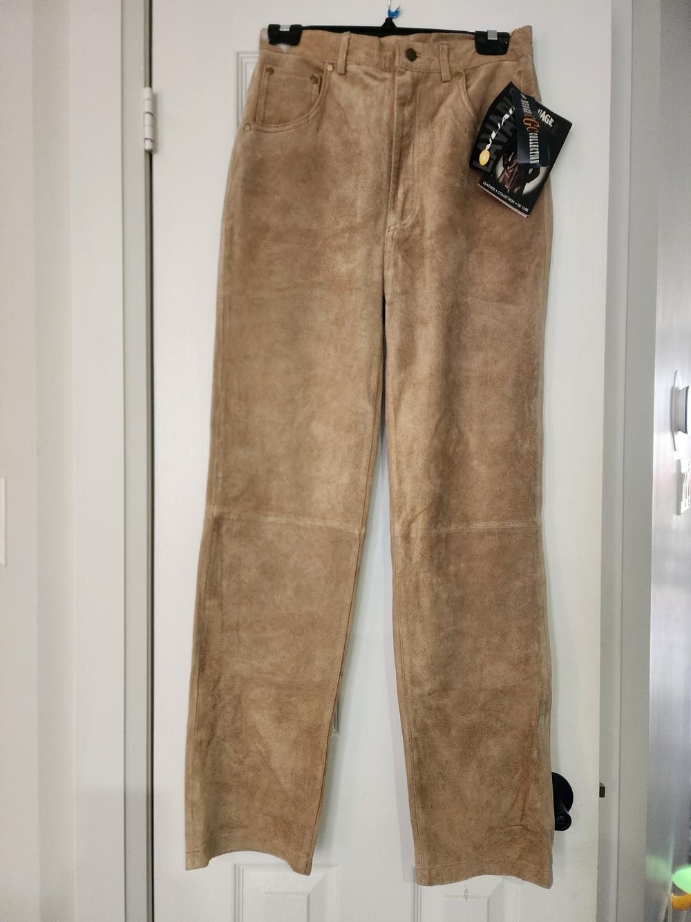 NUAGE COLLECTION Women's Beige Suede Straight-Leg Pants w/lining, size 8